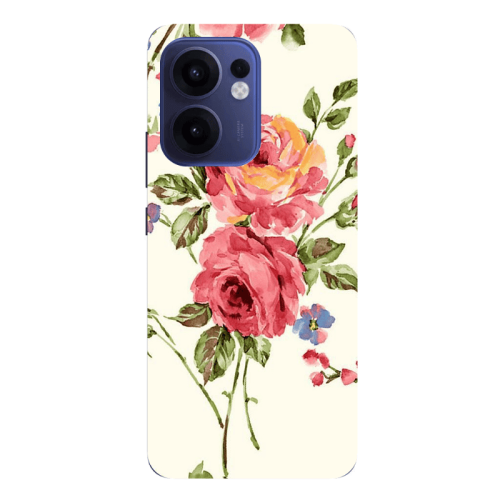 Oppo Reno 13 F Violet and rose Transparent Silicone TPU Θήκη